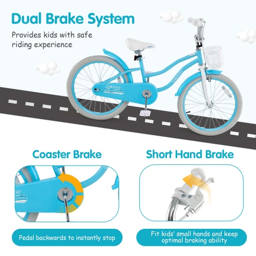 Prorider 20" Kids Bike with Height Adjustable Handlebar & Seat Hand Brake & Coaster Brake