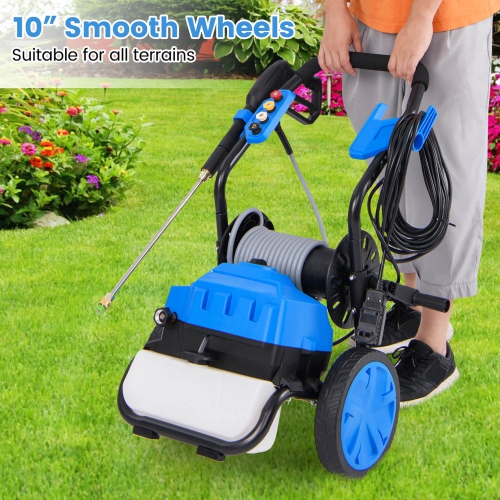 Ironmax Electric Pressure Washer with Wheels 5 Quick Connect Nozzles Soap Bottle spray gun