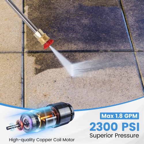 Ironmax Electric Pressure Washer with Wheels 5 Quick Connect Nozzles Soap Bottle spray gun