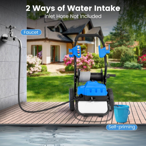 Ironmax Electric Pressure Washer with Wheels 5 Quick Connect Nozzles Soap Bottle spray gun