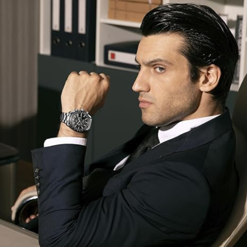 Mens Watches/Montre Homme Chronograph Analog Quartz Waterproof Wrist Watch for Men Business Casual Sport Date Dress Watch with Leather/Stainless