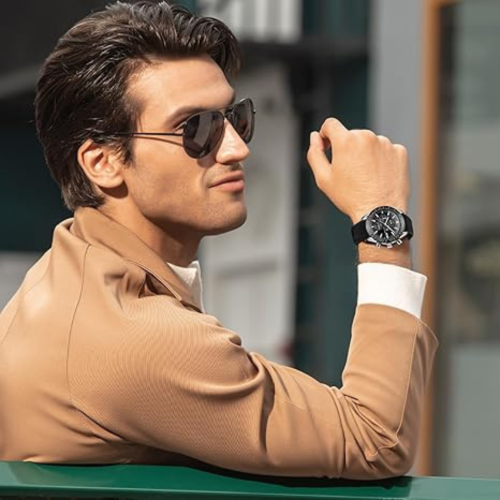 Mens Watches/Montre Homme Chronograph Analog Quartz Waterproof Wrist Watch for Men Business Casual Sport Date Dress Watch with Leather/Stainless