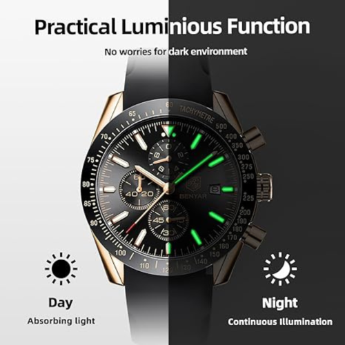 Mens Watches/Montre Homme Chronograph Analog Quartz Waterproof Wrist Watch for Men Business Casual Sport Date Dress Watch with Leather/Stainless