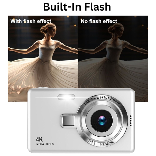 MAKATA Kid's 4K Digital Camera and Video Recorder 48MP 16X Zoom 1080P HD Vlogging Point and Shoot Camera 32GB Memory Card, Gift for Kids, Teens,