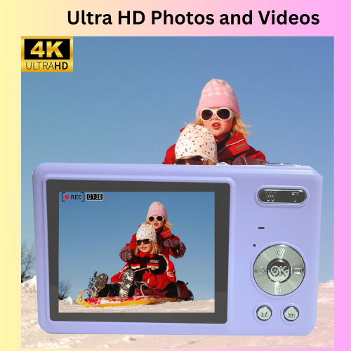 MAKATA Kid's 4K Digital Camera and Video Recorder 48MP 16X Zoom 1080P HD Vlogging Point and Shoot Camera 32GB Memory Card, Gift for Kids, Teens,
