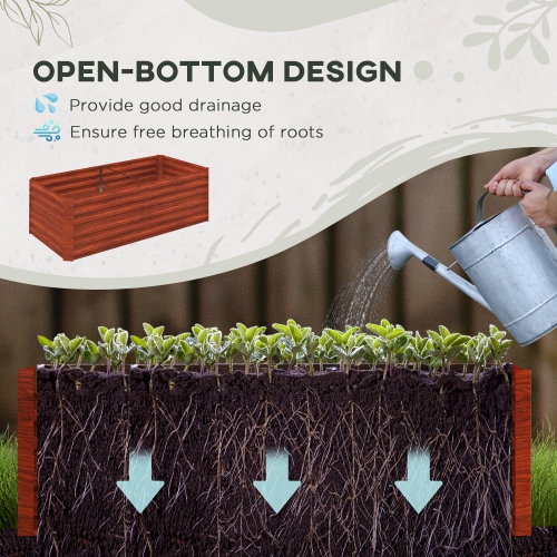 Outsunny Raised Garden Bed, 6' x 3' x 2' Galvanized Steel Planters for Outdoor Plants with Multi-reinforced Rods for Vegetables, Flowers and Herbs,