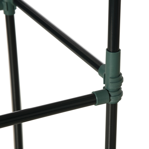 Outsunny Raised Garden Bed, 6' x 3' x 1' Large Metal Planter Box with 2 Trellis Tomato Cages for Climbing Vines, Vegetables, Flowers, Light Green