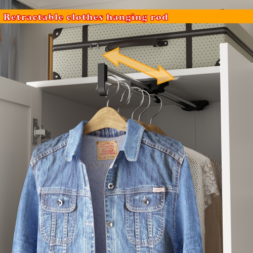 Homsee Spacious Wardrobe Armoire with Hanging Rod, Shelves, and Large Drawers for Bedroom Organization ,White