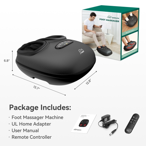 Snailax Shiatsu Deep Kneading Foot Massager with Heat, with Remote Control - 52A2RC