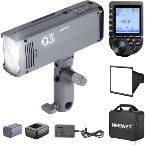 Image 1 of 5.. Refurbished - NEEWER Q3 200Ws 2.4G TTL Flash (2nd Version), 1/8000 HSS Strobe Light Photography Monolight with QPRO-C Trigger Compatible with Canon
