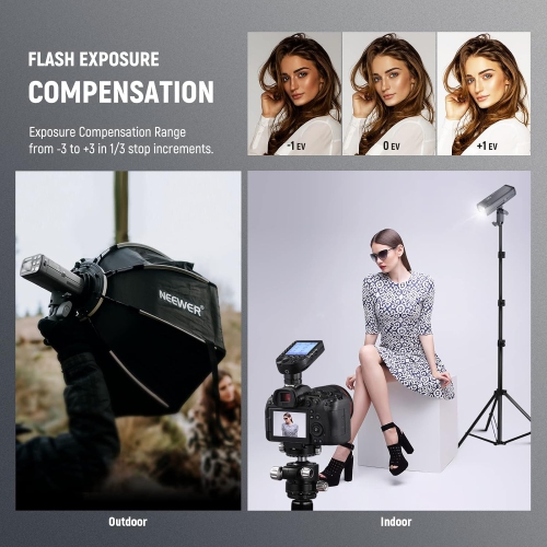 Remis à neuf - Flash TTL NEEWER T3 200Ws 2,4 G (version 2ᵉ), monochrome pour photographie à lumière stroboscopique 1/8000 HSS avec déclencheur QPRO-C