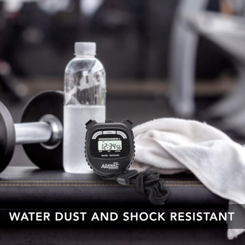 Adanac 3000 Digital Stopwatch Timer with Extra Large Display and Buttons, Water Resistant