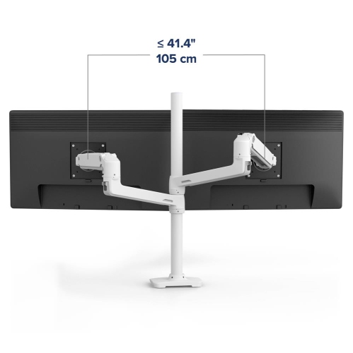 Ergotron LX Dual Stacking Arm, Tall Pole for Multi-Monitor Mount - White -