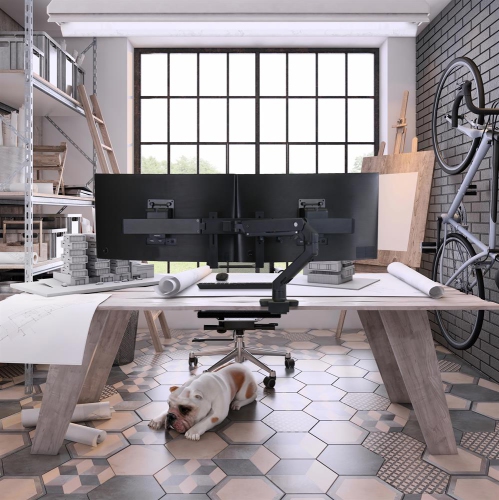 Ergotron HX Desk Dual Monitor Arm - Matte Black -