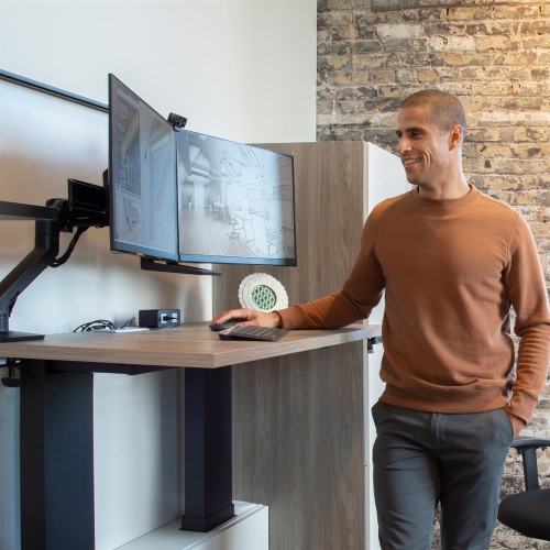 Ergotron HX Desk Dual Monitor Arm - Matte Black -