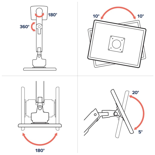 Ergotron HX Desk Monitor Arm with VHD Pivot for Extreme-Depth Curved Screens - Matte Black -