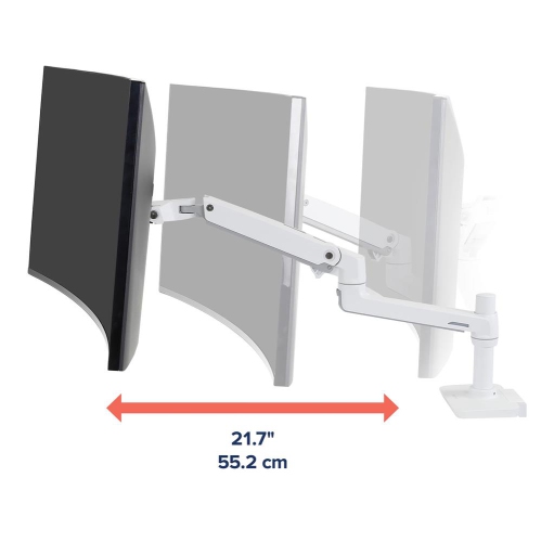 Ergotron LX Desk Monitor Arm with Low-Profile Clamp - White -