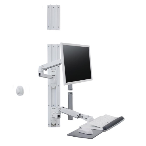 Ergotron LX Wall Mount System Keyboard & Monitor Mount - White -