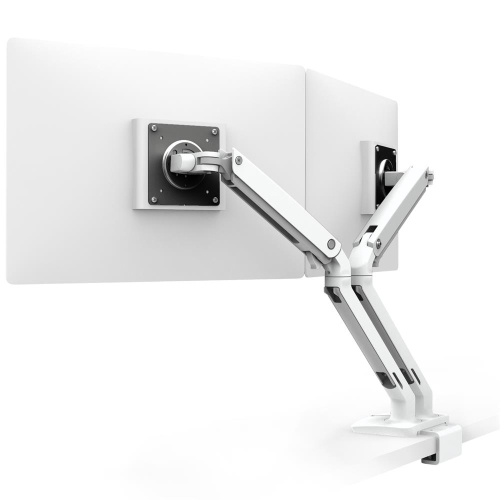 Ergotron MXV Desk Dual Monitor Arm with Under Mount C-Clamp - White -