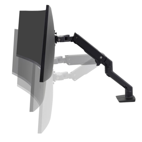 Ergotron HX Desk Monitor Arm for Heavy Monitor Mount - Matte Black -