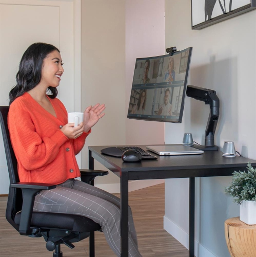 Ergotron HX Desk Monitor Arm for Heavy Monitor Mount - Matte Black -