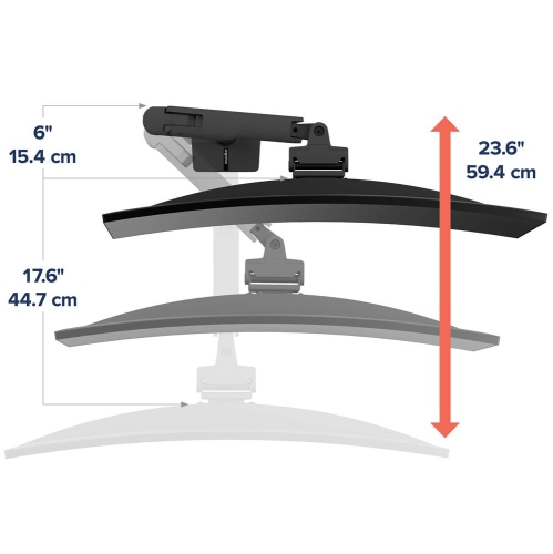 Ergotron HX Desk Monitor Arm for Heavy Monitor Mount - Matte Black -