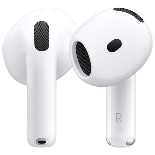 Image 1 de 10.. Remis à neuf - Écouteurs boutons 100 % sans fil à suppression active du bruit AirPods 4 d'Apple avec étui de chargement USB-C.