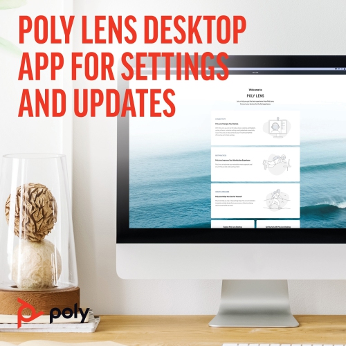 Haut-parleur mains libres fil/sans fil Bluetooth Poly Sync 40+ certifié USB-A/C Microsoft Teams HP - Argenté