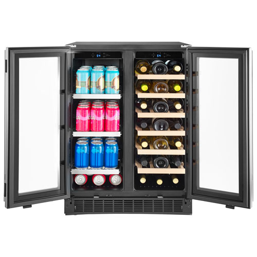 Insignia 21-Bottle / 64-Can Dual Zone Wine/Beverage Cooler (NS-BC2ZSS1-C) - Only at Best Buy