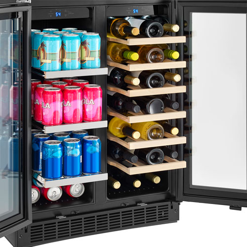Insignia 21-Bottle / 64-Can Dual Zone Wine/Beverage Cooler (NS-BC2ZSS1-C) - Only at Best Buy