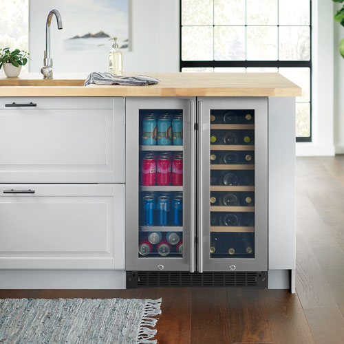 Insignia 21-Bottle / 64-Can Dual Zone Wine/Beverage Cooler (NS-BC2ZSS1-C) - Only at Best Buy