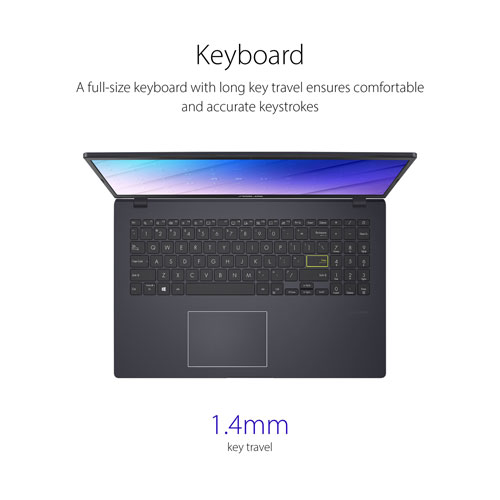 Portable de 15,6 po Vivobook Go 15 L510 d'ASUS avec Microsoft 365 pendant 1 an - Noir stellaire (Celeron N4500/RAM 4 Go/SSD 128 Go)