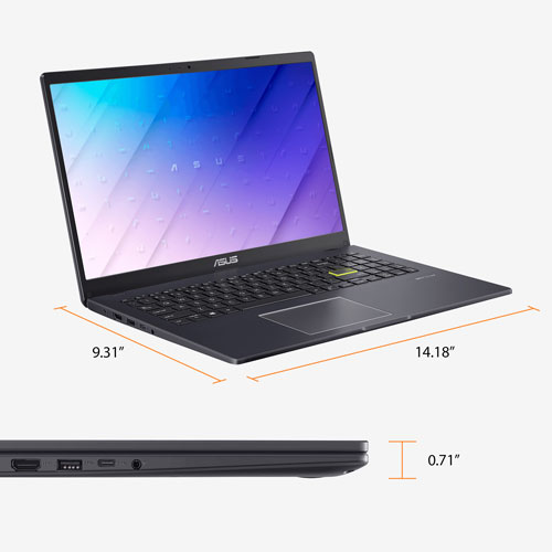 ASUS Vivobook Go 15 L510 15.6" Laptop w/1 year of Microsoft 365 -Star Black (Intel Celeron N4500/4GB RAM/128GB SSD)