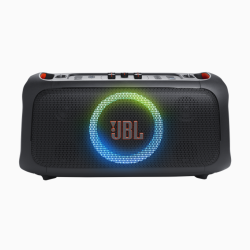 JBL PartyBox On-the-Go Essential Portable Party Speaker with Built-in Lights and Wireless Mic