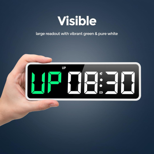 Portable Gym Timer Clock for Home Garage, Countdown/UP, Stopwatch, Workout Interval Timer with Powerful Battery, Strong Magnet, Adjustable Volume,