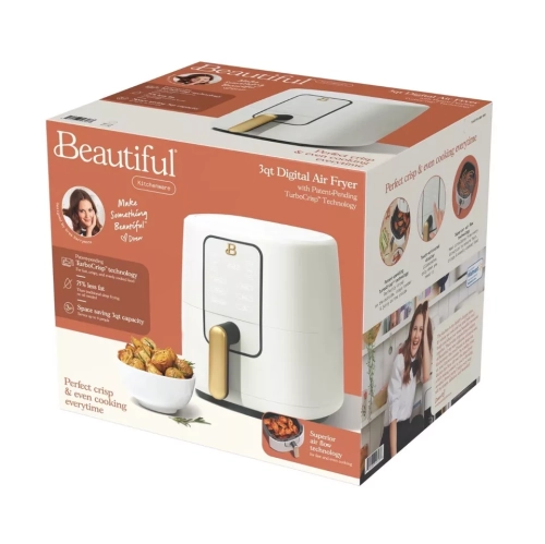 Beautiful 3 Qt Air Fryer with Turbo Crisp Technology by Drew Barrymore, 3Qt Air Fryer