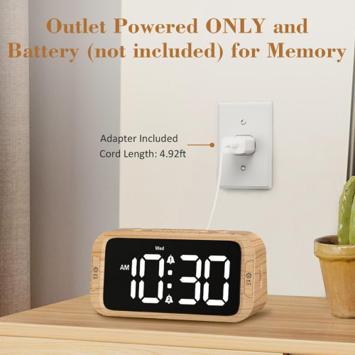 Odokee Digital Dual Alarm Clock for Bedroom, Easy to Set, 0-100% Dimmer, USB Charger, 5 Sounds Adjustable Volume, Weekday/Weekend Mode, Snooze,