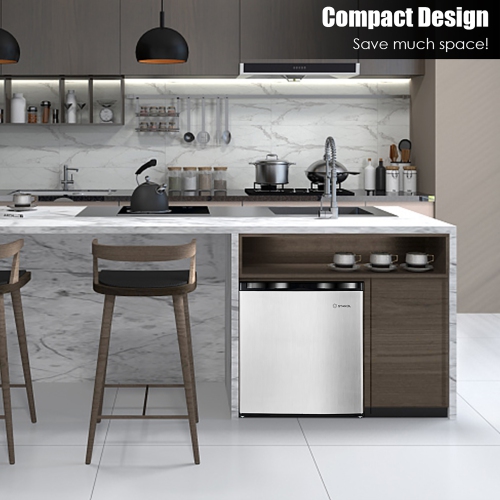 Congélateur vertical compact de comptoir de Costway, 1,1 pi3 avec Petit format avec porte réversible en acier inoxydable et tablettes ajustables