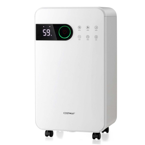 Image 1 de 10.. Costway 2500 Sq. Ft Dehumidifier, 32 Pints Home Dehumidifier with Sleep Mode, 24H Timer, 3-Color LED Indicator Light & Child Safety Lock, Quiet