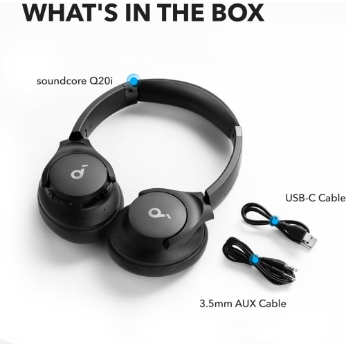 Soundcore by Anker Q20i Hybrid Active Noise Cancelling Headphones-Black