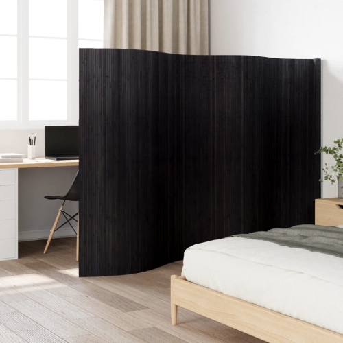 vidaXL Room Divider Black 165x400 cm Bamboo