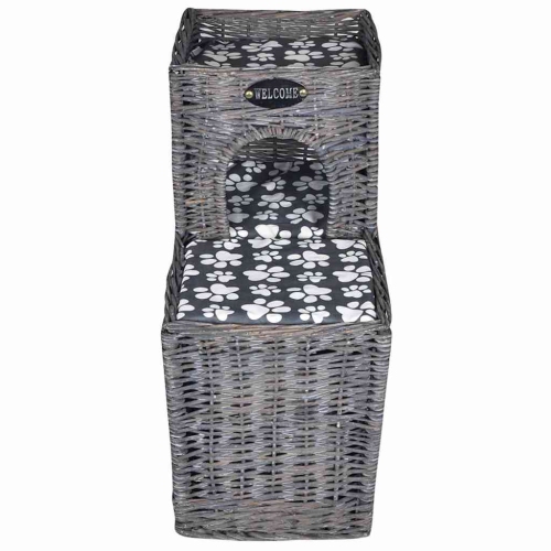 vidaXL Willow Cat Tree Pet House/Bed/Castle/Scratching Post with Cushion