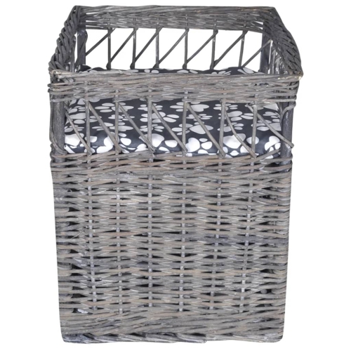 vidaXL Willow Cat Tree Pet House/Bed/Scratching Post with Cushion Square