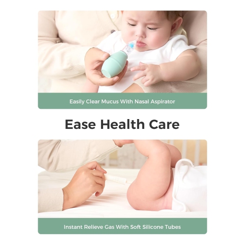 Momcozy Core Baby Kit, Baby Essential Kit for Grooming & Health & Cleansing Care, Includes Nail File Kits, Nasal Aspirator, Gas Relief Tubes, Bath