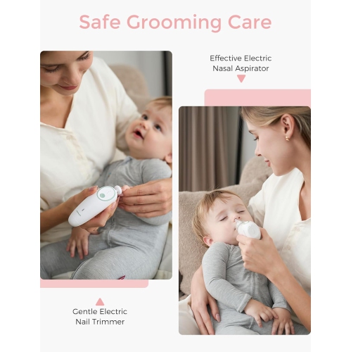 Momcozy Elite Baby Kit, Superior Gift Set, Include Electric Nail File&Nasal Aspirator, Heated Tummy Wrap,Thermometer,Bath Brush,Teether,Medicine