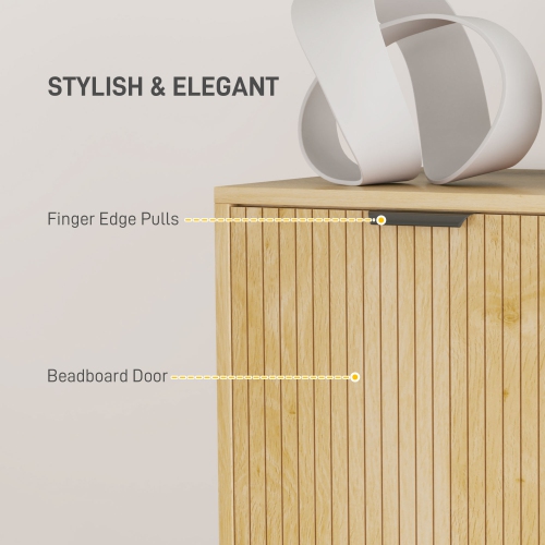 HOMCOM Sideboard Storage Cabinet with Doors & Adjustable Shelf, Freestanding Accent Cabinet with Wood Legs, Oak