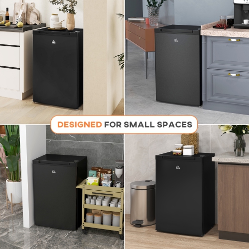 Congélateur vertical compact de HOMCOM, mini congélateur de 3,0 pi3 avec porte réversible, tablette amovible, température réglable pour le bureau à