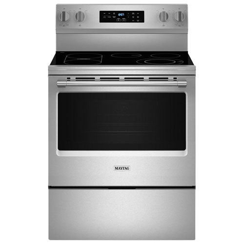 Boîte ouverte - Cuisinière électrique autonettoyante avec friture à air chaud 5,3 pi³ 30 po Profile de Maytag - Parfait état