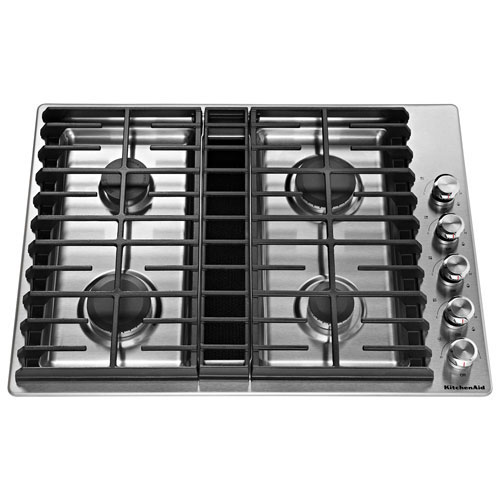 Open Box - KitchenAid 30" 4-Burner Gas Cooktop (KCGD500GSS) - Stainless Steel - Perfect Condition