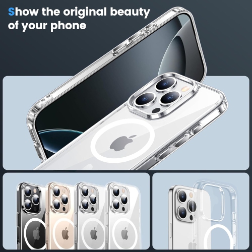 Magnetic Case for iPhone 16 PRO, Compatible with MagSafe Wireless Charging, Shockproof Phone Bumper Cover, Anti-Scratch Clearview